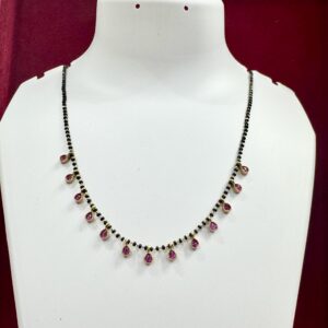 Pure Panchaloham pink droplets Black beads