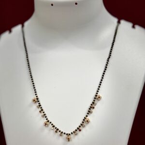Pure Panchaloham pink white stone droplets Black beads