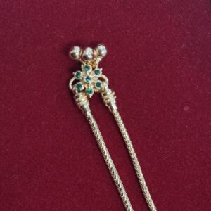 Pure Panchaloham Green Stone Pattilu (Anklets)