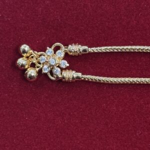 Pure Panchaloham White Stone Pattilu (Anklets)
