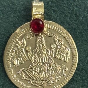 Pure Panchaloham Red Stone MahaLakshmi Kaasu
