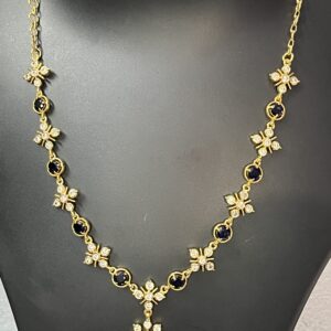 Panchaloham Diamond Imitation Blue Stone Necklace