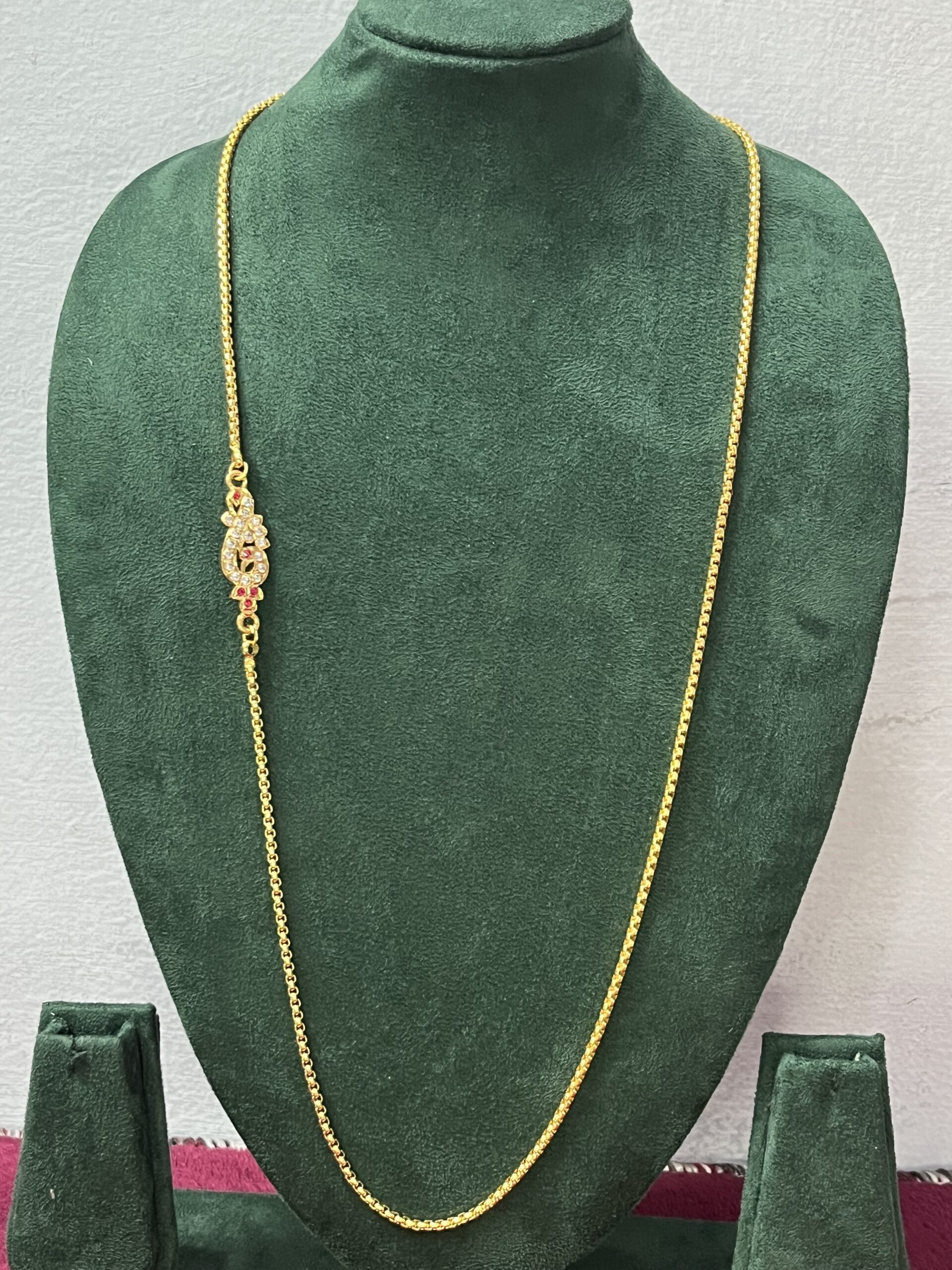 Pure Panchaloham Chandraharam with Single Locket-1