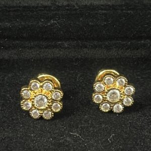 Pure panchaloham white stone studs / Earrings-1