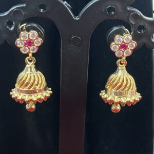 Panchaloham Stone Butta Hanging Earrings