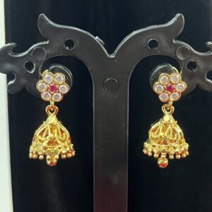 Panchaloham Stone Butta Hanging Earrings-1