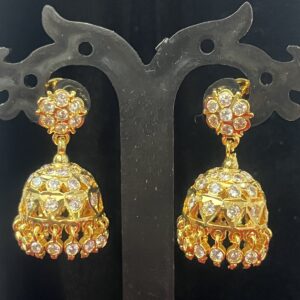 Panchaloham Stone Butta Hanging Earrings
