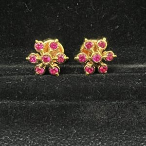 Pure Panchaloham Pink stone Diamond Imitation Earrings-4