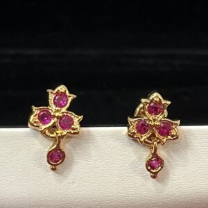 Pure Panchaloham Pink Stone small Earrings-2