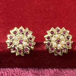 Pure Panchaloham Classic Vintage Red Muvva Earrings