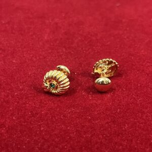 Pure Panchaloham Green Stone Studs cum Earrings-3