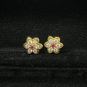Pure Panchaloham White Pink Stone Earrings